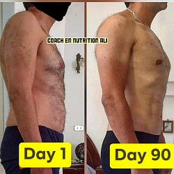 Homme de 45 ans (tunisie) 30 jours de perte de poids 60 jours de prise de masse .Résultat spectaculaire